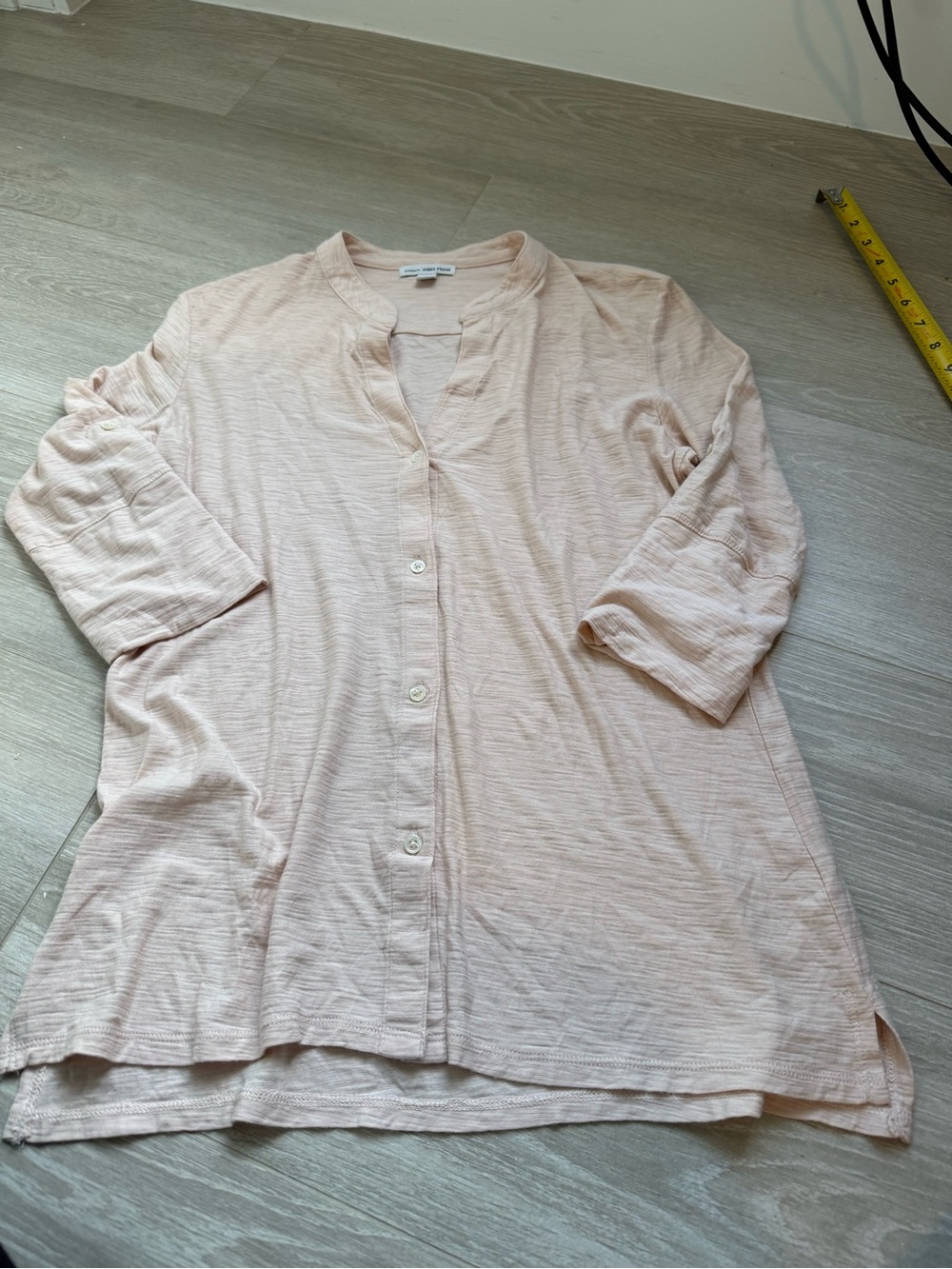 James Perse Light Pink Button Front Tunic Top